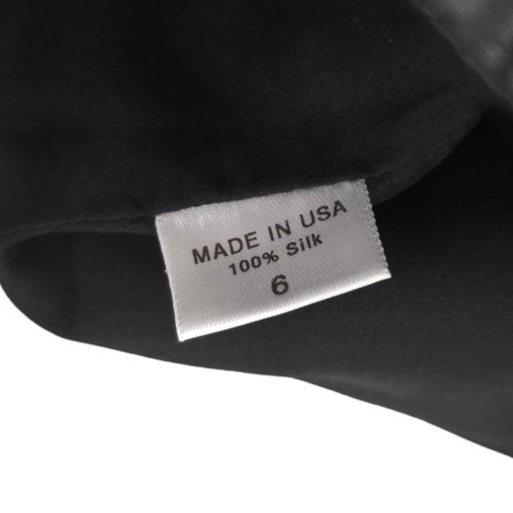 Rafael Cennamo Pleated Taffeta Sleeveless Halter Top Blouse Blac Size 6 small - Picture 5 of 7